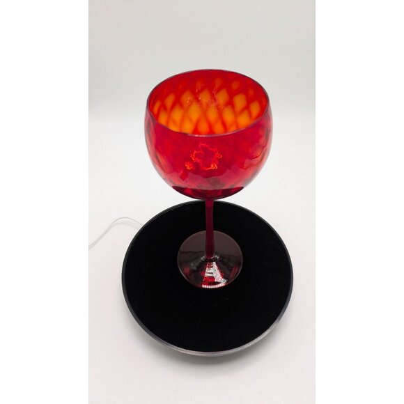 Empoli Italy 8.50 Inch Red Wine Goblet 14 fl oz Glass Vintage Dining Decor - Picture 6 of 11